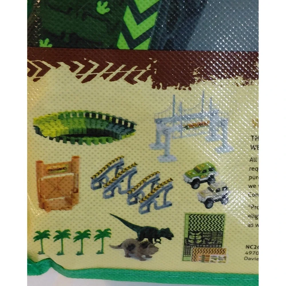 JitteryGit Dino's Journey Dinosaur Race Track Glow in Dark 177pc Carry Case